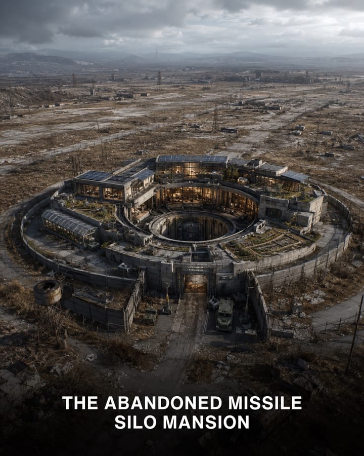 Slide 8 — the abandoned missile silo mansion