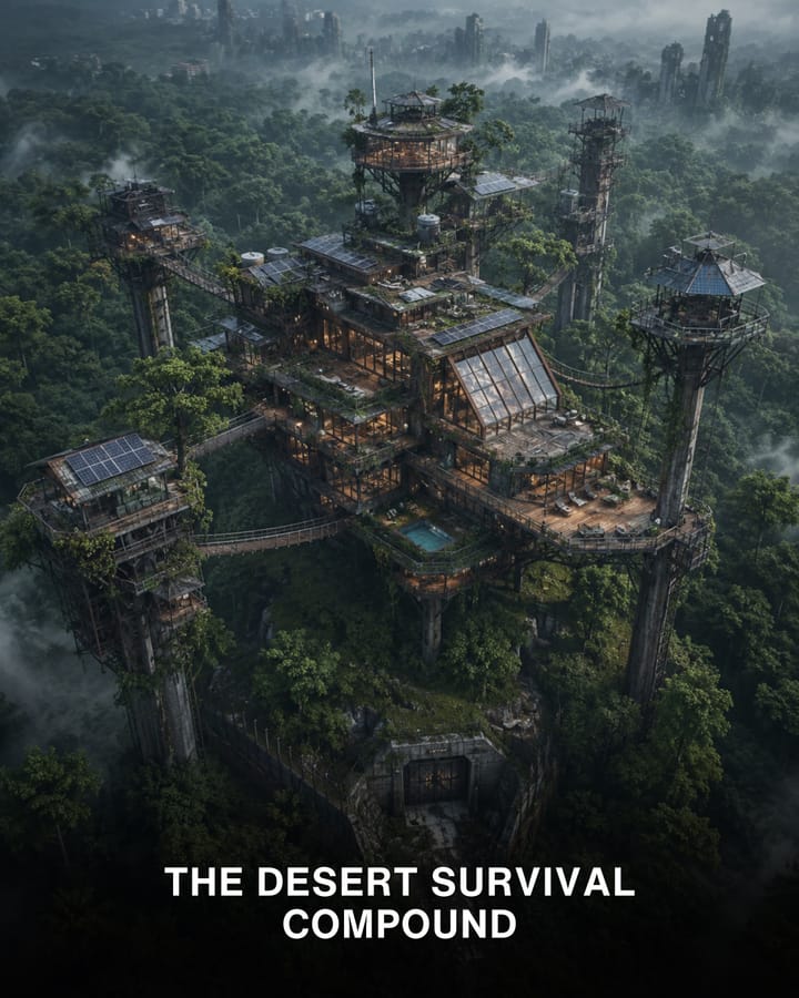Slide 3 — the desert survival compound